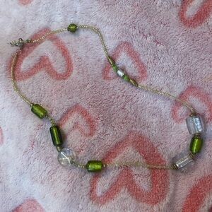 Beautiful Green Glass Bead Necklace